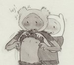 3_fingers blush clothed clothing clothing_lift duo fingers hat headgear headwear male male/male nipples not_furry selfcest shirt shirt_lift simple_background square_crossover topwear lynxfurr adventure_time cartoon_network fern_(adventure_time) finn_the_human human humanoid mammal graphite_(artwork) hi_res traditional_media_(artwork)