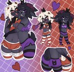 anthro ass_up balls_outline bell bell_collar biped black_body blush bottomwear bulge butt butt_focus butt_grab chibi clothed clothing collar crop_top detailed_bulge duo femboy fur genital_outline gradient_body gradient_fur hair hand_on_butt heart_symbol horizontal_pupils horn hotpants hug legwear looking_at_viewer male male_anthro multiple_perspectives pattern_clothing pattern_legwear plantigrade presenting presenting_hindquarters pupils raised_tail sharp_teeth shirt shorts side_hug simple_background smile striped_clothing striped_legwear stripes tail tail_tuft teeth thick_thighs thigh_highs topwear torn_clothing torn_shirt torn_topwear tuft white_body white_fur wool_(fur) neptunebunny cult_of_the_lamb massive_monster_(studio) goat_(cult_of_the_lamb) lamb_(cult_of_the_lamb) purple_crown_(cult_of_the_lamb) red_crown_(cult_of_the_lamb) bovid caprine goat mammal sheep digital_media_(artwork) hi_res