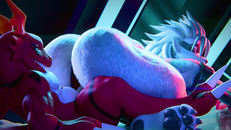 2_toes 3_toes anthro anthro_on_anthro anthro_penetrated anthro_penetrating anthro_penetrating_anthro big_butt black_body black_markings black_nose black_scales butt claws erection facial_markings feet female female_on_top female_penetrated fur genitals hair head_markings head_wings huge_butt huge_thighs humanoid_genitalia humanoid_penis interspecies male male/female male_on_bottom male_penetrating male_penetrating_female markings mask_(marking) moan on_bottom on_top penetration penis pink_vulva power_bottom red_body red_fur red_scales reverse_cowgirl_position scales sex sharp_teeth smile sound_effects teeth thick_thighs toe_claws toes unusual_wing_placement vaginal vaginal_penetration vulva white_body white_claws white_fur white_hair white_penis white_scales wings twitchyanimation chocoscorner_(modeler) hiddenmask18_(modeler) kassioppia_(va) bandai_namco digimon digimon_(species) guilmon scalie wolvermon 16:9 2026 3d_(artwork) 3d_animation animated digital_media_(artwork) hi_res huge_filesize loop short_playtime sound video voice_acted widescreen