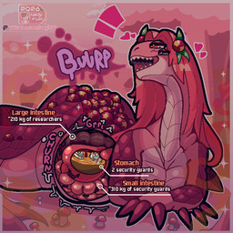 ambiguous_gender apode belly big_belly bodily_fluids burping claws digestion feral group guts hair internal intestines legless macro micro multi_eye oral_vore organs overweight pink_hair rumbling_stomach scales serpentine size_difference solo sound_effects stomach_acid tail text vore x-ray_view nagifur alien lizard mammal reptile scalie 1:1 comic digital_media_(artwork) english_text