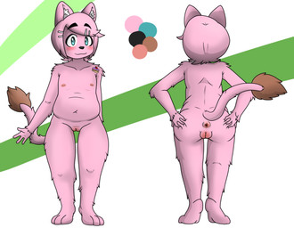 accessory anthro anus arm_tuft big_butt blue_eyes butt cake cake_slice clitoris dessert female food fruit fur genitals hair hair_accessory hairclip inner_ear_fluff loli machine nipples nude paintbrush_tail pink_body pink_fur pink_hair plant plump_labia puffy_anus shoulder_tuft slightly_chubby slightly_chubby_female solo spread_butt spreading strawberry symbol thick_thighs tuft vulva young young_anthro young_female mcfly0crash cake_citri android domestic_cat felid feline felis mammal robot hi_res model_sheet