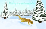 female feral frozen_lake plant ringed_eyes running snow snowing solo text tree sajay kerstin_(sajay) flute_dragon absurd_res hi_res