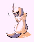 ambiguous_gender blue_body feral fur looking_back quadruped question_mark rear_view shadow simple_background solo white_background white_body white_fur advos nintendo pokemon absol generation_3_pokemon pokemon_(species) 4:5 hi_res