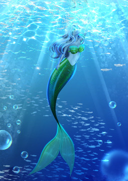 anthro bra breasts bubble cleavage clothed clothed_anthro clothed_female clothing detailed_background female green_body green_bra green_clothing green_eyes green_scales green_tail green_underwear grey_body grey_hair hair light light_beam long_hair mermaid_tail navel raised_arm reflection scales seashell_bra solo split_form strapless_bra strapless_clothing strapless_underwear sunbeam sunlight swimming tail underwater underwear water tychees nyra_(rikuthemermage) ambient_fish ambient_sealife aquatic canid canine canis mammal merfolk wolf absurd_res hi_res
