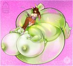anthro areola belly big_belly big_breasts big_butt biped border breasts butt collar corset_only duo extreme_size_difference eyewear eyewear_only female female/female genitals glasses glasses_only green_areola green_nipples hand_on_breast huge_belly huge_breasts huge_butt hyper hyper_belly hyper_breasts hyper_butt inflation inflation_fetish leash lying_on_another narrowed_eyes nipples nude pink_background pink_corset pink_nipples scut_tail short_tail simple_background size_difference tail text translucent translucent_body vulva wearing_glasses whip white_border fsmaverick honey_(fsmaverick) randy_(flynnbuck) deer hybrid lagomorph leporid mammal rabbit 2019 artist_name dated url watermark
