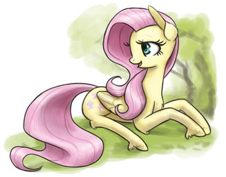 blue_eyes cutie_mark female feral fetlocks fur grass hair hooves looking_back lying on_front open_mouth open_smile outside pink_hair pink_tail plant simple_background smile solo tail tree white_background wings yellow_body yellow_fur king-kakapo friendship_is_magic hasbro my_little_pony mythology fluttershy_(mlp) equid equine mammal mythological_creature mythological_equine pegasus 2016