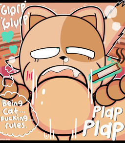 balls bestiality blush bodily_fluids bubble cigarette cum cum_bubble cum_from_mouth cum_from_nose cum_in_mouth cum_in_nose cum_inside cum_on_penis dipstick_tail duo ellipsis fellatio female feral feral_penetrated genital_fluids genitals green_eyes heart_symbol human_on_feral human_penetrating human_penetrating_female human_penetrating_feral interspecies leaking_cum looking_pleasured male male/female male_on_feral male_penetrating_feral markings onomatopoeia oral oral_penetration orgasm penetration penile penis profanity sex sound_effects tail tail_markings tan_body telekinesis text conditional_dnp mykendyke cheesepuff_(mykendyke) tammy_(mykendyke) domestic_cat felid feline felis human mammal absurd_res english_text hi_res