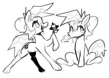 blush blush_lines cutie_mark feral hair happy heart_eyes heart_symbol highlights_(coloring) hooves marker markings open_mouth smile solo tail tail_markings tongue dogguyd hasbro my_little_pony equid equine horse mammal pony monochrome