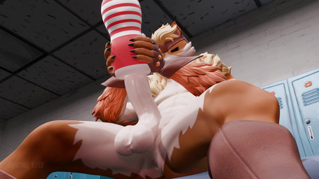 5_fingers anthro balls boots brown_boots brown_clothing brown_footwear clothed clothing fingers footwear genitals gloves grin handwear locker_room male masturbation partially_clothed penetrable_sex_toy penile penile_masturbation purring sex_toy shoes smile solo spread_legs spreading thrusting nyctokriz okamical_(modeler) epic_games fortnite tenga meowtooth domestic_cat felid feline felis mammal 3d_(artwork) animated digital_media_(artwork) hi_res short_playtime sound video