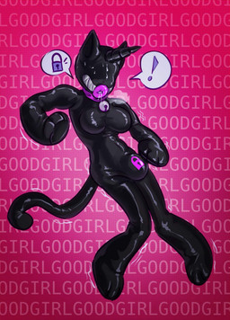 anthro clothing drone dronification exclamation_point feminization fleshlight_gag forced forced_feminization gag good_girl hypnosis latex latex_clothing latex_skinsuit latex_transformation lock_bulge lock_symbol male mind_control null null_bulge penetrable_sex_toy permanent permanent_smile rubbing sex_toy skinsuit solo speech_bubble struggling tight_clothing transformation technicaldeathmetal felid feline mammal hi_res