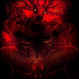 abs anthro antlers armpit_hair barazoku body_hair cape cape_only clothing empty_eyes flaccid genitals gesture horn humanoid_genitalia male mostly_nude muscular muscular_anthro muscular_male no_pupils nude nude_anthro nude_male pecs penis pose solo text theanzelart spooky's_jump_scare_mansion specimen_8 deer demon mammal 1:1 colored english_text hi_res