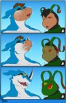 antennae_(anatomy) antennae_growth anthro athletic athletic_anthro athletic_male blue_body blush body_size_growth broad_shoulders digivice duo expansion eye_growth eyes_closed facial_horn fangs green_body growth hair hair_color_change horn horn_growth human_to_anthro insect_wings looking_pleasured male male_anthro markings mouthless multicolored_body muscle_growth muscular muscular_anthro muscular_male nose_horn nude open_mouth red_eyes red_hair scale_growth scales shaking sharp_teeth simple_background size_transformation snout snout_growth species_transformation spikes spikes_(anatomy) teeth teeth_showing text tongue transformation transformation_sequence trembling two_tone_body white_wings wings spirit_dancer bandai_namco digimon mythology animal_humanoid arthropod digimon_(species) dragon dragon_humanoid exveemon humanoid insect mythological_creature mythological_scalie scalie scalie_humanoid stingmon 2024 colored comic digital_drawing_(artwork) digital_media_(artwork) hi_res