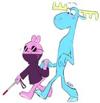 anthro blind blinking disability duo eyewear glasses hand_holding male male/male walking_stick vilya happy_tree_friends lumpy_(htf) the_mole_(htf) deer mammal new_world_deer rodent