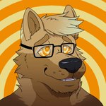 anthro brown_body brown_fur eyewear fur glasses hypnosis hypnotic_eyes male mind_control open_mouth simple_background solo akipanda pankin_(character) canid canine mammal maned_wolf animated digital_media_(artwork) headshot_portrait hi_res portrait