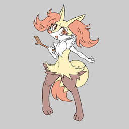 3_fingers 3_toes :d ambiguous_anthro ambiguous_gender anthro arm_tuft biped brown_body brown_fur cheek_tuft chest_tuft digitigrade dipstick_tail eyelashes facial_tuft featureless_crotch feet fingers flat_chested front_view fur grey_background hip_tuft holding_object holding_stick inner_ear_fluff looking_away markings multicolored_body multicolored_fur nude_ambiguous nude_anthro open_mouth open_smile orange_body orange_eyelashes orange_eyes orange_fur orange_inner_ear_fluff orange_nose orange_tail_tip shoulder_tuft simple_background smile solo standing stick tail tail_markings tapering_snout thick_eyelashes toes tuft two_tone_tail white_body white_fur yellow_body yellow_fur yellow_tail goiaba nintendo pokemon braixen canid generation_6_pokemon mammal pokemon_(species) 1:1 2018 colored colored_sketch digital_drawing_(artwork) digital_media_(artwork) flat_colors full-length_portrait hi_res portrait sketch
