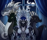 chair curtains female feral furniture group horn male moon multi_horn night queen royalty star throne window wings herakidpatrol mythology wings_of_fire arctic_(wof) darkstalker_(wof) foeslayer_(wof) whiteout_(wof) dragon icewing_(wof) mythological_creature mythological_scalie nightwing_(wof) scalie 2020 digital_drawing_(artwork) digital_media_(artwork) hi_res signature