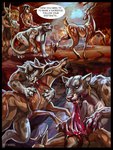 anthro blood bodily_fluids eating_flesh female feral gore male nude text transformation misty_morning cougar deer felid feline human lion mammal pantherine english_text hi_res