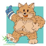 anthro body_hair chest_hair chubby_cheeks flaccid fluffy freckles genitals gesture hairy hand_gesture hand_on_belly looking_at_viewer male navel nude overweight overweight_male penis pointing prosthetic prosthetic_arm prosthetic_limb short_stack small_eyes smile solo whiskers justwatchingthings samuel_sal cricetid hamster mammal rodent 1:1 full-length_portrait hi_res portrait