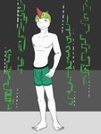 3:4 abstract_background anthro anthrofied boxer_briefs boxer_briefs_only clothed clothing full-length_portrait fuze generation_3_pokemon hi_res male navel nintendo nipples pokemon pokemon_(species) pokemorph portrait ralts solo topless underwear underwear_only
