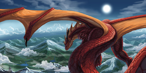 amazing_background ambiguous_gender day detailed_background detailed_scales feral flying membrane_(anatomy) membranous_wings outside red_body red_eyes red_scales scales sky solo sun tail wings aaros mythology dragon mythological_creature mythological_scalie scalie detailed hi_res