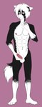 abs anthro areola arm_tuft balls belly_tuft black_nose chest_tuft fluffy_balls genitals hair humanoid_genitalia humanoid_hands humanoid_penis male muscular nipples penis pink_penis serious_face shoulder_tuft small_ears small_penis solo standing tail tail_tuft tuft white_hair conditional_dnp lemonpuff dustin_(lemonpuff) canid canine canis fox mammal absurd_res hi_res