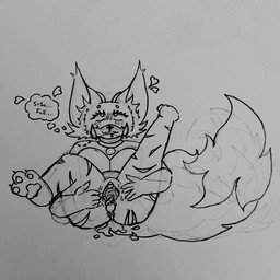 anthro bite_mark bodily_fluids cum cum_inside drooling feet_in_air female fluffy fluffy_tail flustered genital_fluids genitals leg_scar saliva scar slightly_chubby slightly_chubby_female solo spread_legs spread_vulva spreading tail thigh_scar vulva hornedfox fyre_(hornedfox) canid canine fox mammal 1:1 graphite_(artwork) hi_res line_art monochrome traditional_media_(artwork)