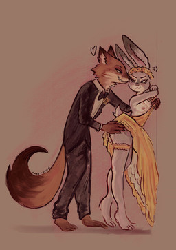 anthro black_bow_tie black_clothing black_nose black_suit blush bow_tie breasts brown_body brown_fur butt cheek_tuft clothed clothing clothing_lift clothing_pull cross-popping_vein dress dress_lift duo eyelashes facial_tuft female female_anthro flower flower_accessory flower_crown fur garter_belt garter_straps grey_body grey_fur heart_symbol looking_at_another makeup male male/female male_anthro mascara multicolored_body multicolored_fur neck_tuft nipples orange_body orange_fur pink_nipples plant scut_tail short_tail simple_background smile standing suit suit_jacket tail tan_background teasing text touching_butt tuft two_tone_body two_tone_fur white_body white_fur yellow_clothing yellow_dress oatsruffled disney zootopia judy_hopps nick_wilde canid canine european_rabbit fox lagomorph leporid mammal oryctolagus rabbit red_fox true_fox 2025 artist_name digital_drawing_(artwork) digital_media_(artwork) hi_res