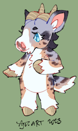 ambiguous_anthro ambiguous_gender anthro biped blue_eyes chibi countershading eyelashes fur green_background grey_body grey_fur hooves horn mottled simple_background standing tail underhoof white_body white_countershading flipside animal_crossing nintendo fan_character australian_shepherd bovid bovine canid canine canis domestic_dog herding_dog hybrid mammal pastoral_dog sheepdog yak 2023