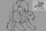anus balls blush bodily_fluids butt feral genital_fluids genitals humanoid_genitalia leaking leaking_precum male messy_linework precum presenting presenting_hindquarters raised_tail ribs shy skinny solo stitched_body sweat tail tired_eyes tongue tongue_out chowmalgamation jackrabbit_(artist) nintendo pokemon fan_character zombreon(chowmalgamation) eeveelution generation_2_pokemon hare lagomorph leporid mammal pokemon_(species) umbreon undead zombie reference_image sketch