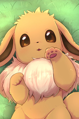 4_toes ambiguous_feral ambiguous_gender black_inner_ear black_nose brown_body brown_ears brown_eyes brown_fur brown_tail daww day feet feral fur glistening glistening_eyes grass kemono lying multicolored_body multicolored_fur no_sclera on_back open_mouth outside pawpads pink_pawpads pink_tongue plant quadruped ruff small_mouth solo tail toes tongue two_tone_body two_tone_fur white_body white_fur rumine nintendo pokemon eevee generation_1_pokemon mammal pokemon_(species) 2025 2:3 hi_res
