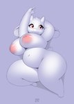 anthro big_breasts breasts female huge_breasts huge_hips huge_thighs inverted_nipples lying nipples nude overweight overweight_anthro overweight_female red_eyes short_stack solo thick_thighs wide_hipped_female wide_hips xylas undertale undertale_(series) toriel boss_monster_(undertale) bovid caprine mammal 2021 hi_res