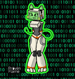 3_toes :3 anthro binary_code cable_tail fake_whiskers feet female flesh_fang for_a_head green_face green_inner_ear green_outline green_text grey_body hands_behind_back legs_together machine name_tag noseless number one_fang open_:3 open_mouth open_smile outline pattern_background post-it_note screen screen_face simple_background smile solo standing tail text text_background thick_thighs thin_tail toes usb_tail wall_of_numbers wall_of_text provenflame2000 pur_03 domestic_cat felid feline felis mammal object_head robot robot_anthro screen_head 2025 artist_name cel_shading english_text full-length_portrait portrait shaded
