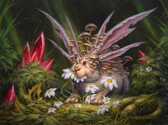 ambiguous_gender crystal eating_flower feral flower fungus fur grass moss multi_ear mushroom plant solo tree filip_burburan hasbro magic:_the_gathering wizards_of_the_coast elemental_creature fungi_fauna lagomorph leporid mammal rabbit official_art