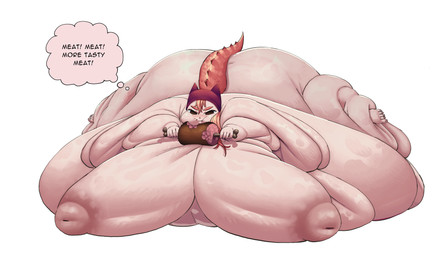 5_fingers 5_toes areola belly big_belly big_breasts big_butt biped blobby breasts brown_eyes butt chubby_cheeks clothing eating eating_food eating_meat exclamation_point eyebrows eyelashes fat_arms fat_legs feet female female_humanoid fingers flabby_arms food food_on_face hat hat_only headgear headgear_only headwear headwear_only holding_food holding_meat holding_object huge_belly huge_breasts huge_butt huge_thighs humanoid_feet humanoid_pointy_ears hyper hyper_belly hyper_breasts hyper_butt immobile inner_monologue inverted_nipples light long_tail looking_at_viewer lying meat medium_hair morbidly_obese morbidly_obese_female morbidly_obese_humanoid mostly_nude mostly_nude_female mostly_nude_humanoid nails nipples obese obese_female obese_humanoid on_front overweight overweight_female overweight_humanoid plantigrade pointy_ears red_clothing red_eyebrows red_hat red_headwear red_spines red_tail simple_background smile smiling_at_viewer solo tail tail_spines tan_areola tan_body tan_nipples tan_skin text thick_thighs thinking thought_bubble toenails toes white_background comedii mythology plus-sized_elf gonda_(plus-sized_elf) animal_humanoid dragon dragon_humanoid humanoid mythological_creature mythological_scalie scalie tailed_humanoid 2026 absurd_res colored digital_drawing_(artwork) digital_media_(artwork) english_description english_text full-length_portrait hi_res lighting portrait shaded