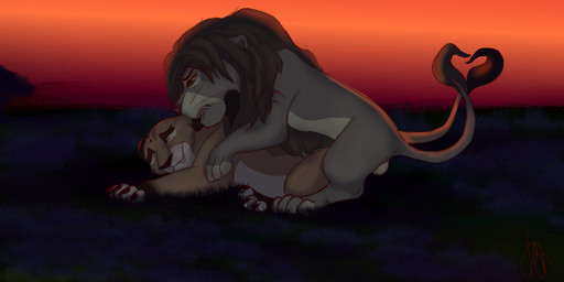 ball_tuft balls belly_tuft bodily_fluids butt claws cum cum_in_vagina cum_inside duo ears_back ejaculation evening eyes_closed female female_penetrated feral fur fur_markings genital_fluids genitals grass grey_body grey_fur heart_symbol husband_and_wife leg_markings love lying male male/female male_penetrating male_penetrating_female mane markings married_couple open_mouth orgasm paws penetration penile penile_penetration penis_in_vagina pivoted_ears plant relaxation scar sex socks_(marking) spread_legs spreading sunset tail tail_tuft tuft vaginal vaginal_penetration caviaporcellus27 disney the_lion_king fan_character maned_(ponyashkaxd) vita_(caviaporcellus27) felid feline lion mammal pantherine 2:1 digital_media_(artwork) shaded