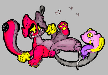 ambiguous_gender anthro big_penis bodily_fluids candy cat_tail charcat cum cum_drip cum_on_penis dessert dripping duo food fur genital_fluids genitals huge_penis hyper hyper_genitalia hyper_penis intersex intersex/male lollipop lolly-lobotomy male penis red_body red_fur rubber_hose_style diamonddump into_the_unwell domestic_cat felid feline felis mammal