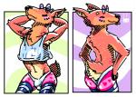 anthro antlers biped blush bulge butt clothed clothing eyewear fur hair horn male simple_background smile solo standing sunglasses thong tongue tongue_out topless underwear white_background lonelycharart absinthe_(lonelycharart) deer mammal 2017 digital_drawing_(artwork) digital_media_(artwork)