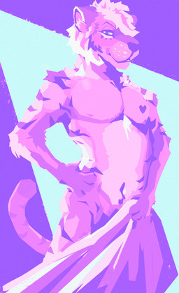 anthro chest_fur chest_tattoo chest_tuft drapery_(clothing) fur heart_symbol looking_at_viewer male markings navel nude pink_tiger solo standing striped_body striped_fur striped_markings striped_tail stripes tail tail_markings tattoo tuft pink_tiger_zak felid mammal pantherine tiger hi_res