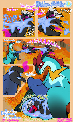 anthro balls blue_cum blue_penis blush bodily_fluids cock_vore colored_cum cum cumshot cumshot_on_chest digestion_implied digestion_noises ejaculation erection excessive_cum excessive_genital_fluids genital_fluids genitals male male/male penile penis suction text trick unusual_bodily_fluids unusual_cum unusual_genital_fluids vore projectwhisp mythology nintendo pokemon leocyn_(leocyn) whisp_(projectwhisp) dragon generation_2_pokemon legendary_pokemon lugia mythological_creature mythological_scalie pokemon_(species) scalie absurd_res comic english_text hi_res