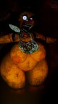 anthro apron apron_only areola beak belly bib big_breasts breasts clothing dark_lighting endoskeleton female fur glowing glowing_eyes logo looking_at_viewer machine nipples nude open_beak open_mouth pussy_peek sharp_teeth solo standing teeth vhs_filter yellow_body yellow_fur avet3d octal_(modeler) five_nights_at_freddy's five_nights_at_freddy's_2 scottgames withered_chica_(fnaf) animatronic avian bird chicken galliform gallus_(genus) phasianid robot 2025 3d_(artwork) absurd_res artist_logo blender_(artwork) digital_media_(artwork) hi_res