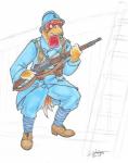 adrian_helmet anthro armor army clothing france french gun headgear helmet male military puttees ranged_weapon soldier solo uniform warrior weapon world_war_1 rabbi-tom gallic_rooster avian bird chicken galliform gallus_(genus) phasianid