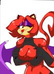 anthro big_breasts bodily_fluids breasts cleavage_cutout clothed clothing cutout domestic_cat ear_piercing ear_ring eyeshadow felid feline felis female hi_res hybrid makeup mammal membrane_(anatomy) monochrome navel piercing ring_piercing saliva sega solo sonic_the_hedgehog_(series) spade_tail superbunnygt tail tongue tongue_out torn_clothing