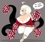 big_breasts breasts cheerleader cleavage clothed clothing dialogue female grey_background huge_breasts legwear monster_girl_(genre) pom_poms short_stack simple_background solo tentacles thigh_highs unyin iszizzyl_(unyin) eldritch_abomination eldritch_humanoid humanoid shape_shifter hi_res