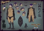 anthro arm_tattoo choker clothing digitigrade feet jewelry jockstrap necklace solo talons tattoo toes toned_body underwear gaertan accipitrid accipitriform avian bearded_vulture bird old_world_vulture vulture hi_res model_sheet