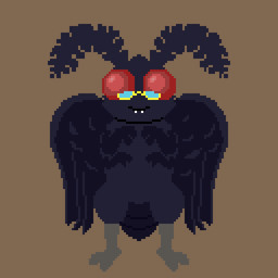 4_arms ambiguous_gender antennae_(anatomy) anthro black_body black_wings eyewear glasses multi_arm multi_limb red_eyes simple_background smile solo teeth wings moonbat look_outside phillippe_(look_outside) arthropod insect lepidopteran moth 1:1 digital_media_(artwork) pixel_(artwork)
