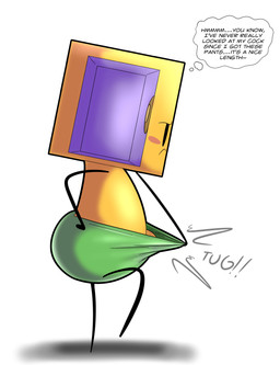 anthro barely_visible_genitalia barely_visible_penis blush bottomwear bottomwear_pull clothing clothing_pull genitals latex latex_bottomwear latex_clothing latex_pants looking_down male motion_lines onomatopoeia pants pants_pull penis raised_leg side_view simple_background solo sound_effects stretchy_fabric text thought_bubble white_background tepigfan101 mario_bros nintendo paper_mario buttboxer_(tepigfan101) boomboxer_(paper_mario) 2026 absurd_res digital_media_(artwork) english_text hi_res