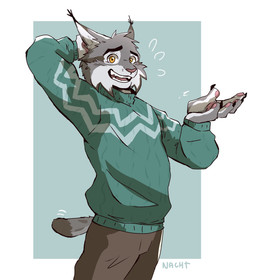 anthro clothing male smile solo topwear nacht disney zootopia pawbert_lynxley felid feline lynx mammal hi_res