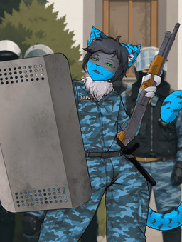 anthro gun male police politics ranged_weapon solo ukraine weapon rukit absurd_res hi_res