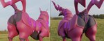 anus butt detailed_background female feral genitals looking_at_viewer looking_back outside pink_anus presenting presenting_hindquarters pupils purple_pussy pussy slit_pupils solo yellow_eyes zevex nintendo pokemon arthropod generation_5_pokemon pokemon_(species) scolipede 3d_(artwork) digital_media_(artwork) hi_res