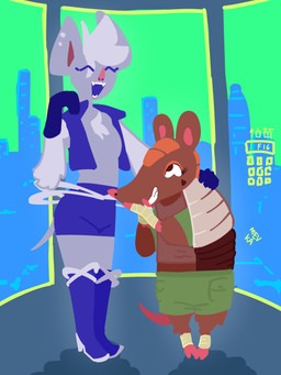 bandage boots bottomwear clothing duo elevator eyeshadow footwear future futuristic futuristic_architecture futuristic_city hair happy heart_(marking) heart_symbol high_heeled_boots high_heels hotpants hunched_over makeup male markings shoes shorts size_difference smile smiling_at_another smiling_at_each_other spiky_hair mevka sega sonic_the_hedgehog_(series) armadillo bat mammal xenarthran 3:4 hi_res nonbinary_(lore)